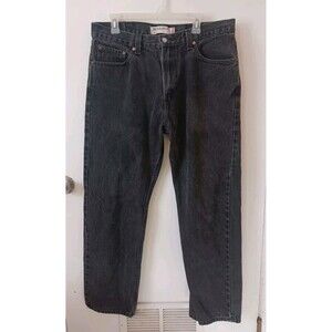Levi's 505 Jeans Mens 38X32 Straight Leg Black Denim Fade